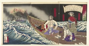 高森西乡的自画像
西乡隆盛的seppuku no zu（物品上的标题） 作者 浅井银次郎