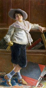 年轻人肖像，图利奥·萨尔瓦多·昆齐奥（Tullio Salvatore Quinzio，1858-1918）绘画，布面油画，80x100 厘米 作者 塔利奥·萨尔瓦托·昆齐奥（Tullio Salvatore Quinzio）