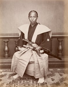 Samurai（Harada Kiichi），日本长崎，1870年（蛋白打印） 作者 上野彦驹