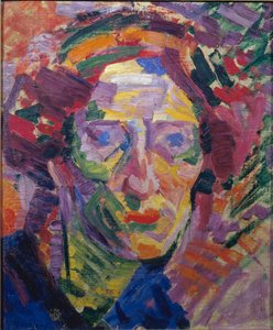 Futurism: “” Portrait of Woman” or “” Portrait of Countess Casanova”” Painting by Umberto Boccioni (1882-1916) 作者 Umberto Boccioni