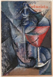 静物玻璃和虹吸管 作者 翁贝托·博西奥尼（Umberto Boccioni）