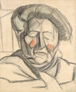 艺术家母亲，1915年（纸上的石墨和水彩画） 作者 翁贝托·博西奥尼（Umberto Boccioni）