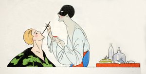 为假面舞会做好准备（pochoir 印刷品） 作者 翁贝托·布鲁内莱斯基