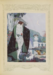 他看到了一条金色的大鲤鱼，插图选自《Contes du Temps Jadis》，即《过去时代的故事》，第 14 页 作者 翁贝托·布鲁内莱斯基