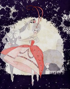 在阿米德的花园里，玫瑰女王的芭蕾舞团 - 来自 la Vie Parisienne 的插图