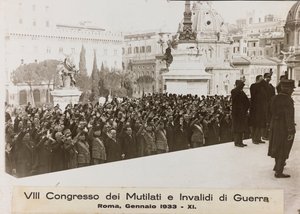 "第八届战争伤残者大会--罗马，1933年1月--11"（黑白照片）。 作者 翁贝托·帕勒斯基（Umberto Palleschi）