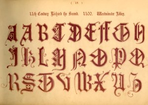 14世纪。理查德二世。 1400年，威斯敏斯特大教堂，1862年 作者 不明