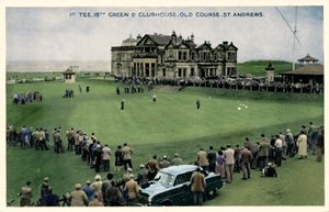1st Tee，第18高尔夫球场和会所，老球场，圣安德鲁斯，大约1955年 作者 不明
