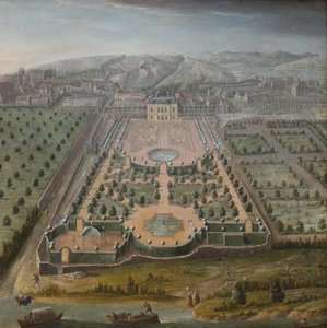 法国庄园，布面油画，131 x 130 厘米； 法国画派，十八世纪初 作者 不明