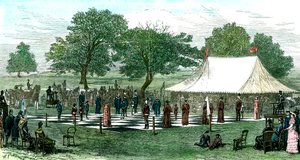 1882年，国际象棋与活件比赛 作者 不明