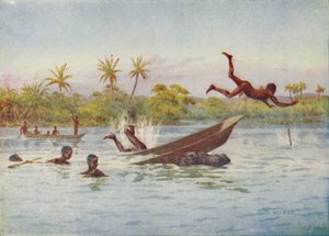 1924年在中非进行的河马狩猎 作者 不明