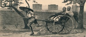 Jinriksha或中国的手推车c1883。 作者 不明