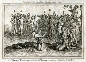 佛罗里达州国王，在他上阵之前咨询魔术师，大约在1760年 作者 不明