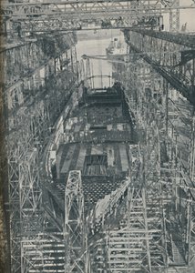 钢巢。丘纳德·怀特·辛格（Cunard White Star）班轮（Georgic）建筑，1927年至1929年，1936年 作者 不明