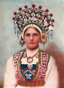 一位穿着婚纱的挪威姑娘，1912年 作者 不明