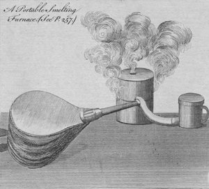 便携式熔炼炉，1761年。 作者 不明