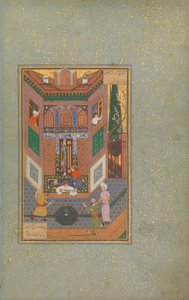 一个流氓饶了一个穷人的命》，对开页4v，摘自《鸟的语言》（Mantiq al-tair），约16页 作者 不明