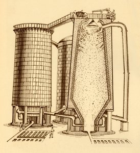 c1930部分中显示的一组现代高炉。 作者 不明