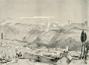 1907年，从阿尔拜辛出发的阿尔罕布拉宫景观。 作者 不明