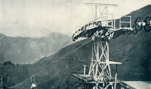 索道铁路或索道上的景色，1922年。 作者 不明