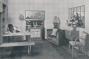 1942年，一个餐厅和起居室。 作者 不明