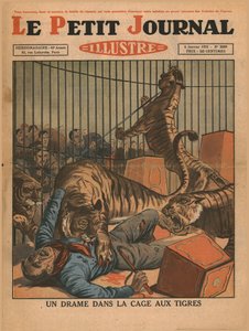 1931年在老虎笼子里看戏。 作者 不明