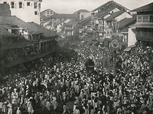 伟大的本土游行队伍，印度孟买，1895年。 作者 不明