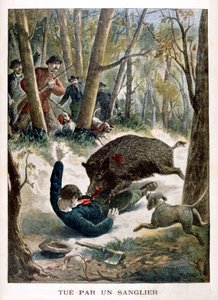 1901年，一位被野猪杀死的猎人 作者 不明