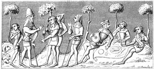 狩猎队集会，1849年 作者 不明