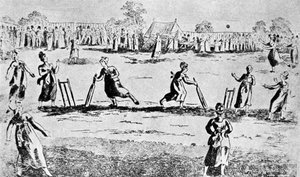 女子板球比赛，纽灵顿格林，伊斯灵顿，伦敦，1811年至1912年 作者 不明