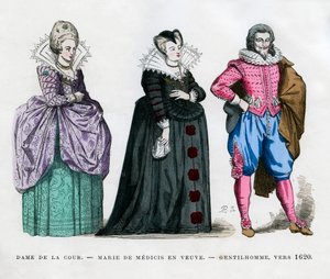 法院夫人玛丽·德·美第奇（Marie de Medici）寡妇和绅士，c1620 1882-1884 作者 不明