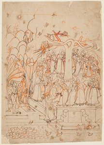 Baramasa系列中的一片叶子：克里希纳（Krishna）耶斯塔（Jyestha）五月至六月，看着戈皮（Gopis）...，c。 1760。 作者 不明