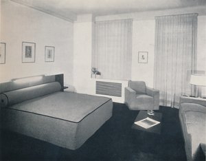 由纽约罗伯特·海勒公司（Robert Heller Inc.）设计的男士卧室，1936年 作者 不明