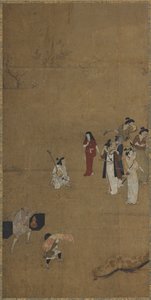 野餐聚会：音乐家和服务员，江户时期，17世纪初。 作者 不明