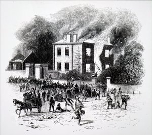1791年伯明翰暴动的一个场景。 作者 不明