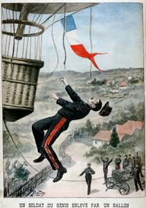 1901年，一名士兵被气球高高举起 作者 不明