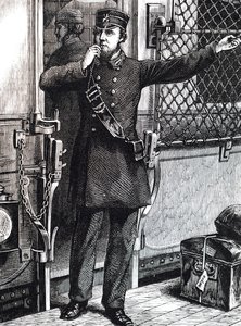 A train guard. 作者 不明