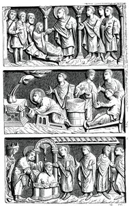 兰斯主教圣雷米的三联画，11世纪，1870年 作者 不明