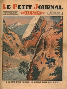 1930年，一场车祸发生后，一辆汽车掉进了伊泽尔河。 作者 不明