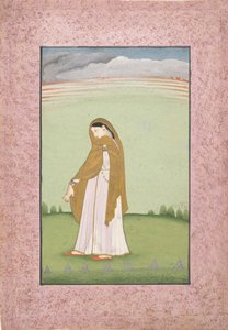 渴望对她的情人的女主人公Abhisarika Nayika，ca。 1790-1800。 作者 不明