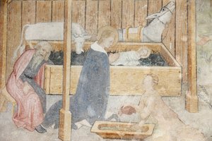 Abondance 修道院教堂壁画：诞生场景，Abondance，法国 作者 不明