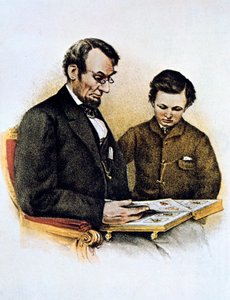 亚伯拉罕·林肯和他的儿子塔德，1864年2月9日 作者 不明