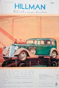 1935年为希尔曼汽车做广告 作者 不明