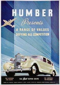 1938年为亨伯（Humber）的汽车做广告 作者 不明