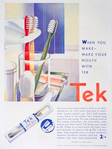 1931年Johnson和Johnson的Tek牙刷广告 作者 不明