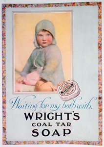 Wrights煤焦油肥皂的广告，1924年 作者 不明