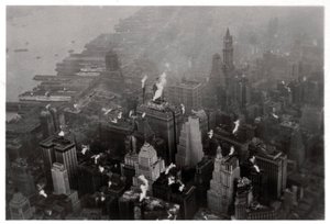 齐柏林飞艇，美国纽约曼哈顿的鸟瞰图，1928年，1933年 作者 不明