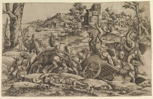 阿伽门农杀死奥迪奥斯，约1545年。 作者 不明