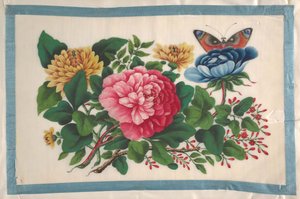 含有12幅花卉画的画册，19世纪。 作者 不明