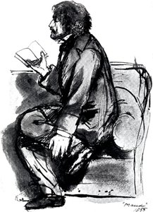 阿尔弗雷德·坦尼森（Alfred Tennyson），第一任坦尼森男爵（1809-1892），英国诗人，1855年 作者 不明